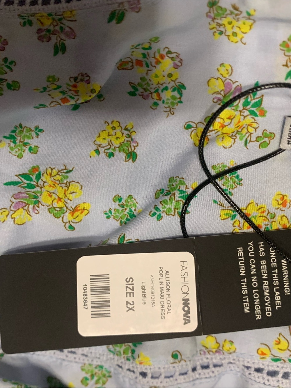 Fashion Nova Allison Floral Poplin Maxi Dress | Light Blue Corset - Picture 7 of 9